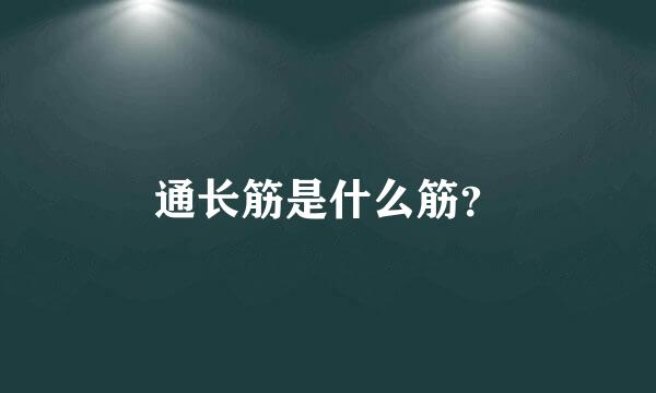 通长筋是什么筋？