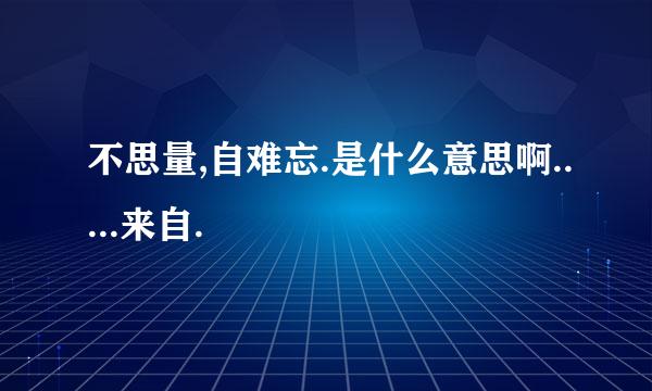 不思量,自难忘.是什么意思啊.....来自.