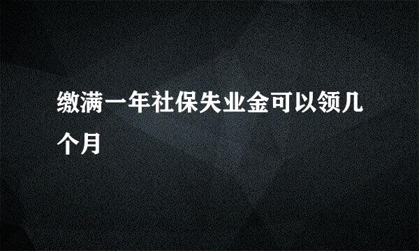 缴满一年社保失业金可以领几个月