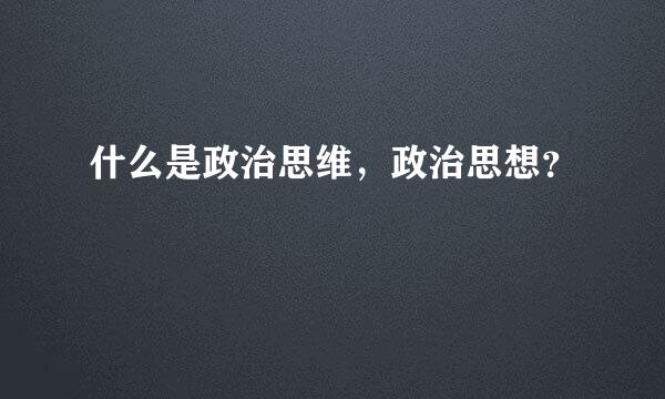 什么是政治思维，政治思想？