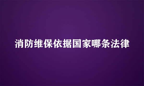 消防维保依据国家哪条法律