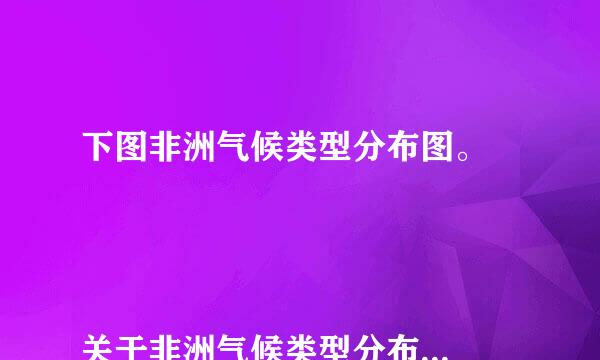 下图非洲气候类型分布图。
	
关于非洲气候类型分布特点的正确来自描述是（）