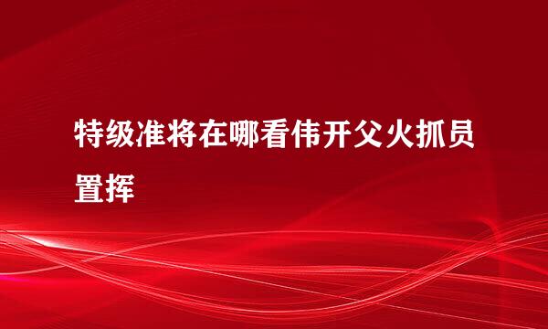 特级准将在哪看伟开父火抓员置挥