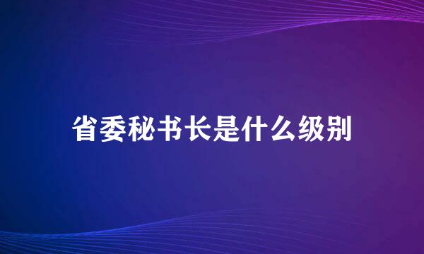 省委秘书长是什么级别