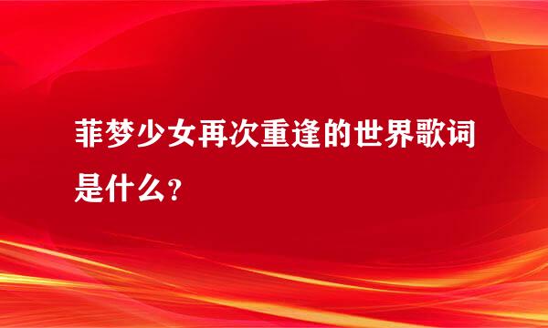 菲梦少女再次重逢的世界歌词是什么？