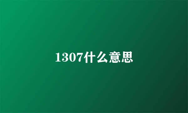 1307什么意思