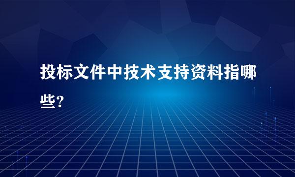 投标文件中技术支持资料指哪些?