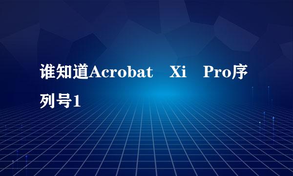 谁知道Acrobat Xi Pro序列号1