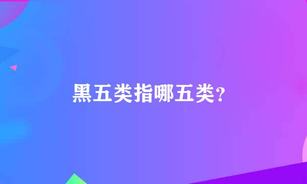 黑五类指哪五类？