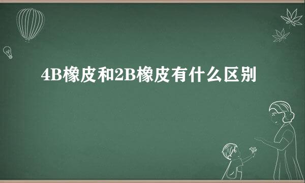 4B橡皮和2B橡皮有什么区别