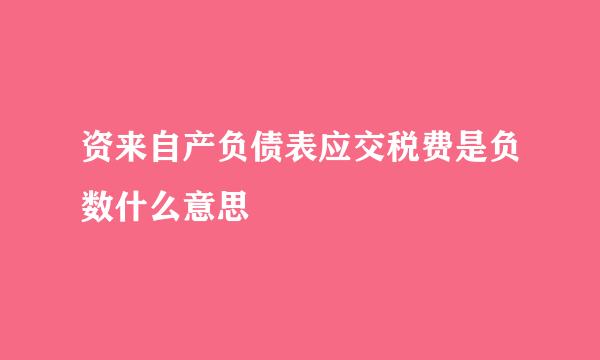 资来自产负债表应交税费是负数什么意思