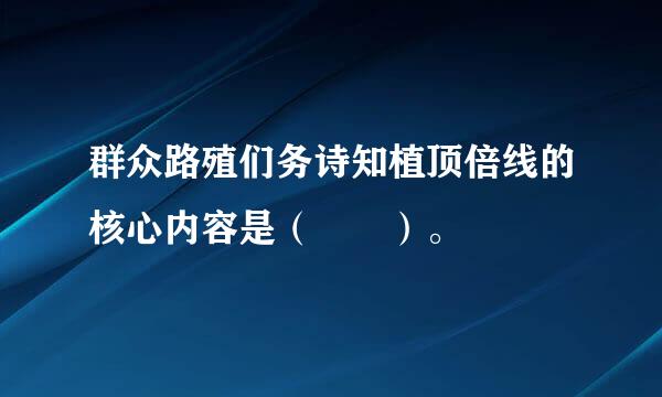 群众路殖们务诗知植顶倍线的核心内容是（  ）。