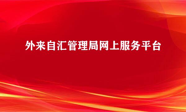 外来自汇管理局网上服务平台