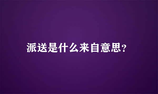 派送是什么来自意思？