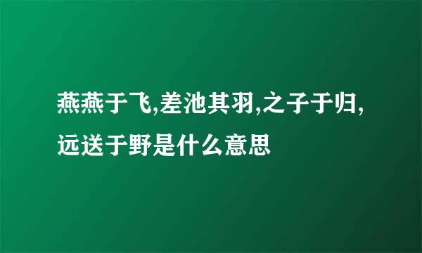 燕燕于飞,差池其羽,之子于归,远送于野是什么意思