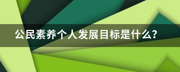 公民素养个人发展目标是什么？