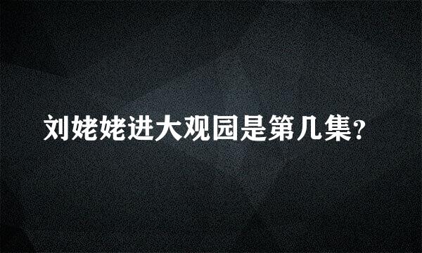 刘姥姥进大观园是第几集？