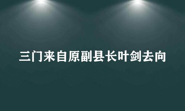 三门来自原副县长叶剑去向