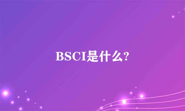 BSCI是什么?