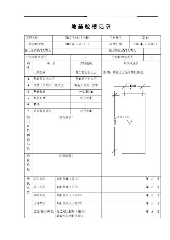 地基验槽来自记录资料怎么做?