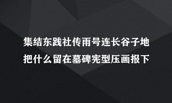 集结东践社传雨号连长谷子地把什么留在墓碑宪型压画报下