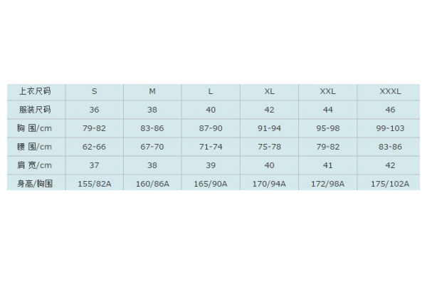 量衣服尺寸示意图 标准