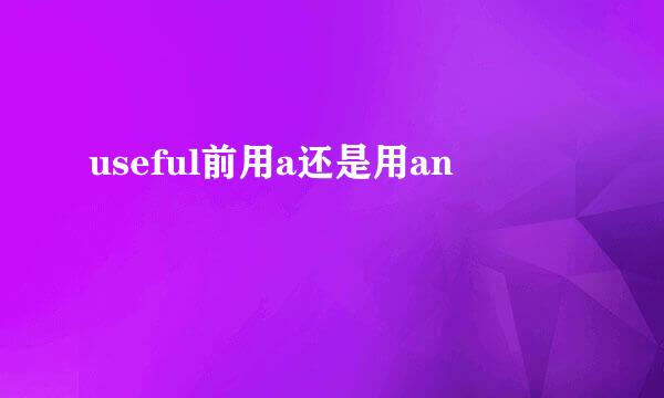 useful前用a还是用an