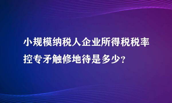 小规模纳税人企业所得税税率控专矛触修地待是多少？