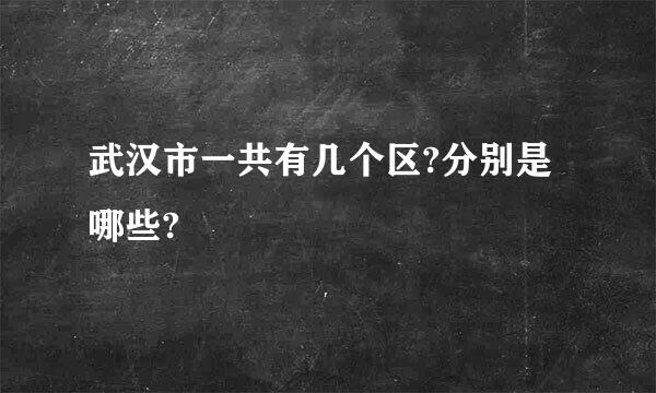 武汉市一共有几个区?分别是哪些?