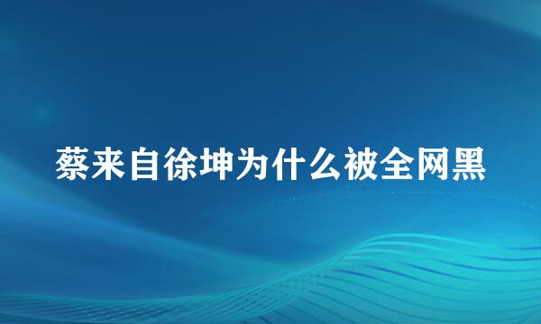 蔡来自徐坤为什么被全网黑