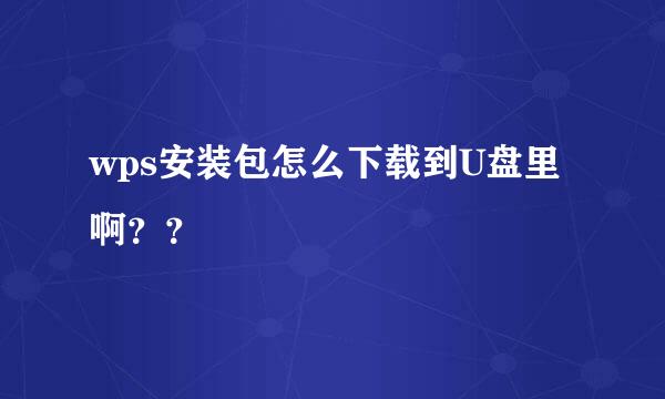 wps安装包怎么下载到U盘里啊？？