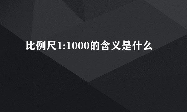 比例尺1:1000的含义是什么