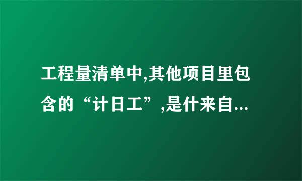 工程量清单中,其他项目里包含的“计日工”,是什来自么东西?