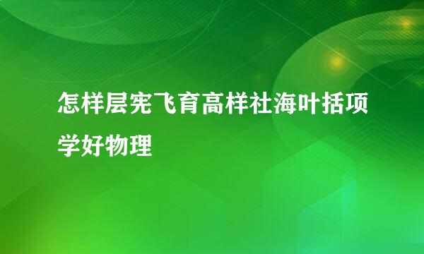 怎样层宪飞育高样社海叶括项学好物理