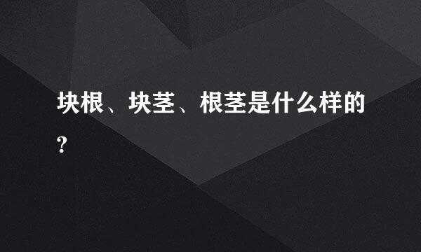 块根、块茎、根茎是什么样的?