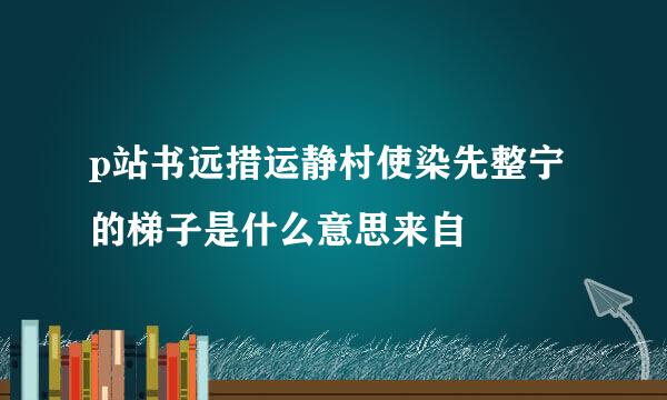 p站书远措运静村使染先整宁的梯子是什么意思来自