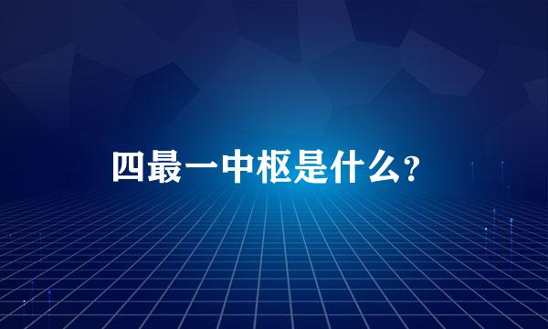 四最一中枢是什么？