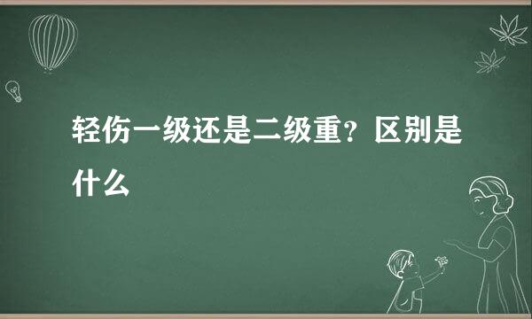 轻伤一级还是二级重？区别是什么