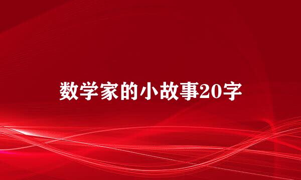 数学家的小故事20字