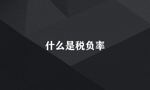 什么是税负率