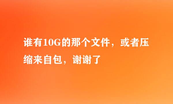 谁有10G的那个文件，或者压缩来自包，谢谢了