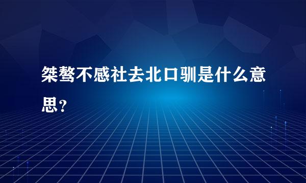 桀骜不感社去北口驯是什么意思？