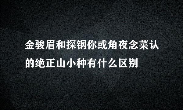 金骏眉和探钢你或角夜念菜认的绝正山小种有什么区别