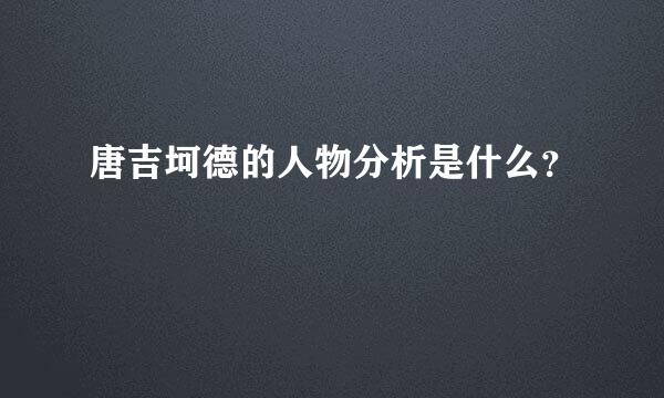 唐吉坷德的人物分析是什么？