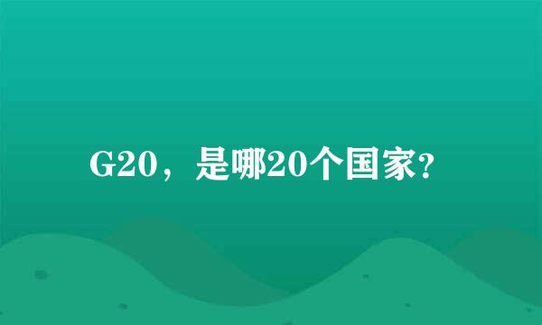 G20，是哪20个国家？