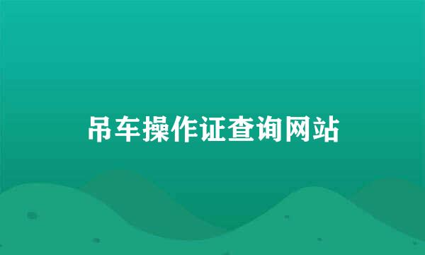 吊车操作证查询网站