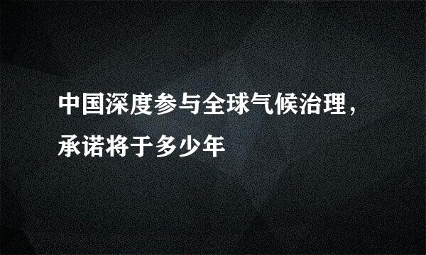 中国深度参与全球气候治理，承诺将于多少年