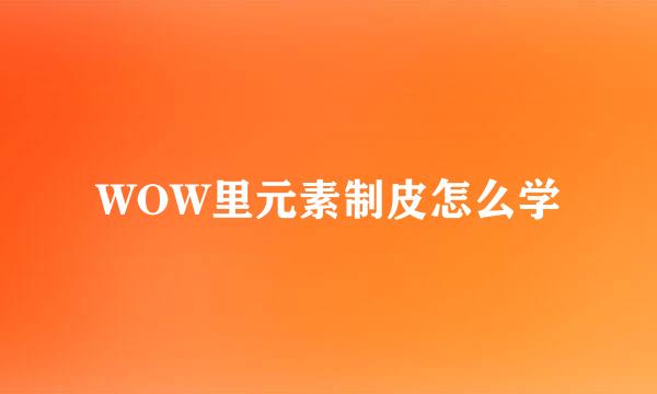 WOW里元素制皮怎么学