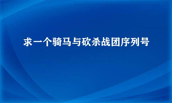 求一个骑马与砍杀战团序列号