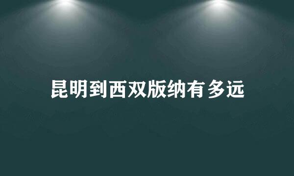 昆明到西双版纳有多远